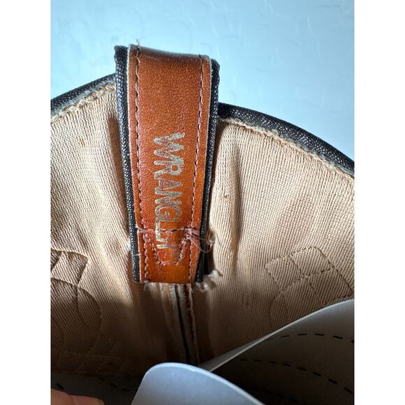 Vintage Wrangler Womens Cowboy Boots Tall Brown Leather Western Knee High Sz 7.5 - Picture 7 of 10
